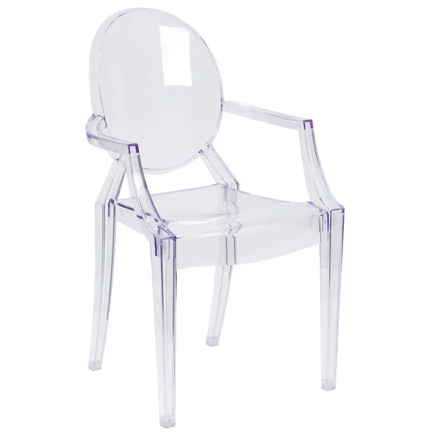 Chair with Arms in Transparent Crystal