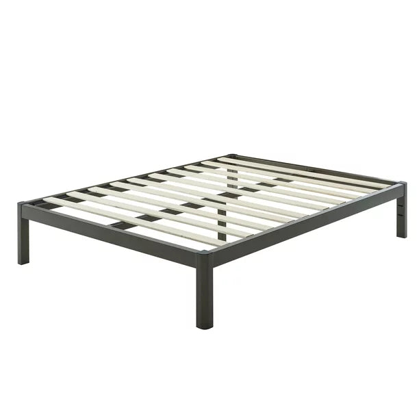 Bed Frame Wood Slat Bronze Metal Platform Queen