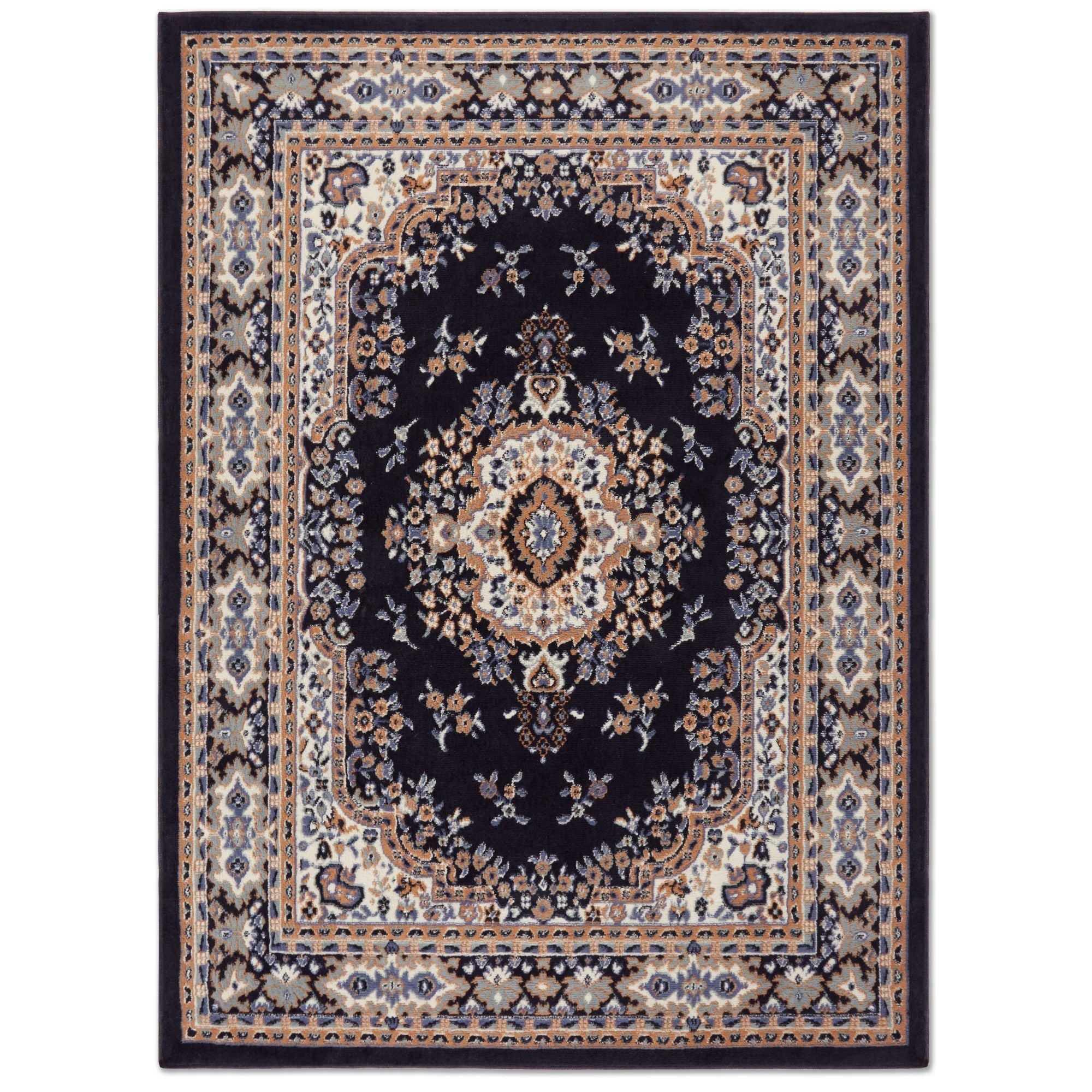 Area Rug Size 21x35 Inches in Navy Blue