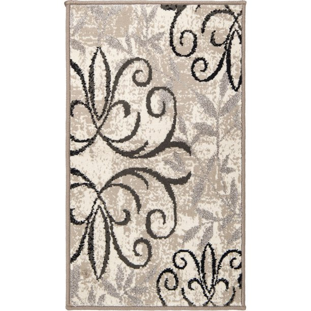 Iron Fleur Runner in Beige 1ft 8in x 2ft 10in
