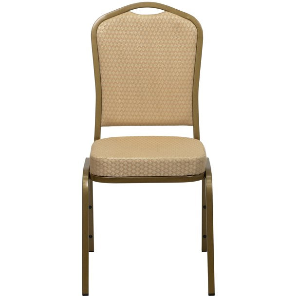 Chair in Beige Diamond Patterned Fabric 4 Pack