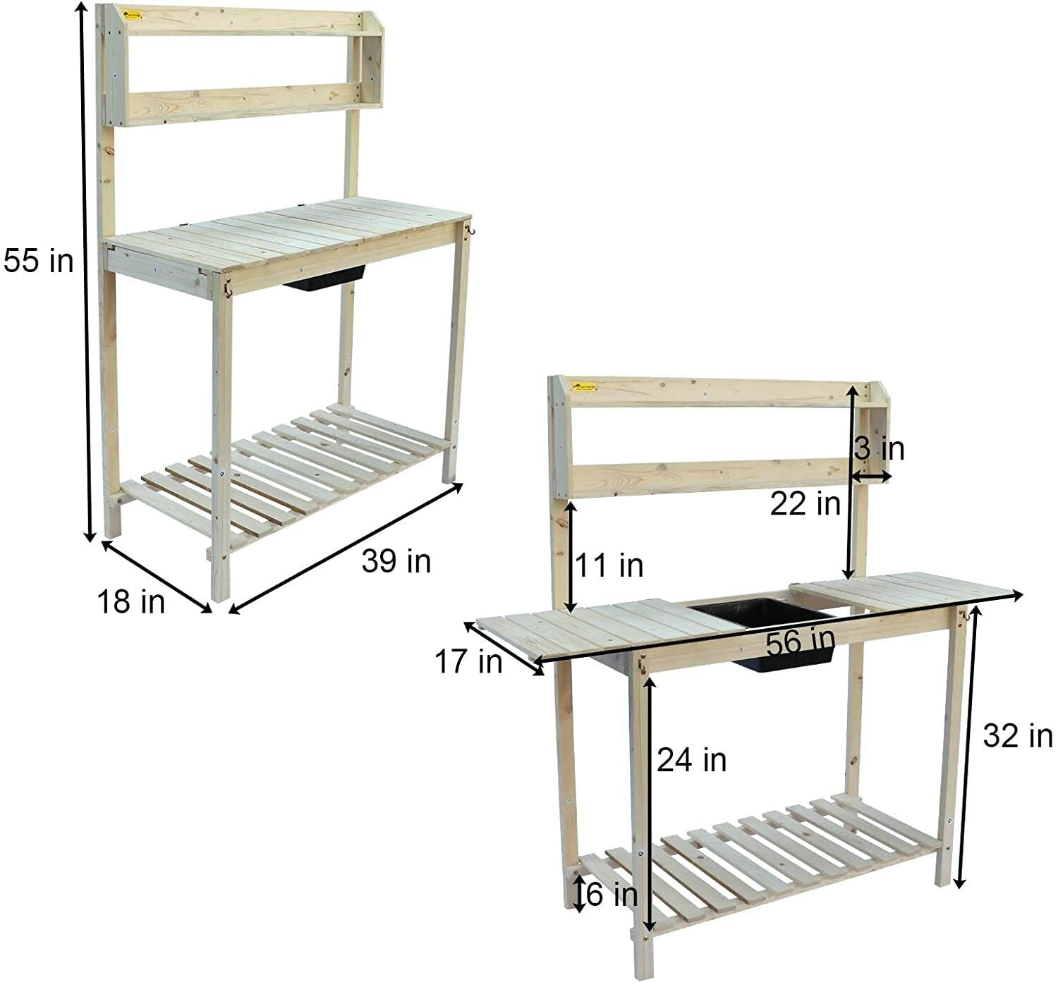 Potting Bench Work Station with Two-Tier