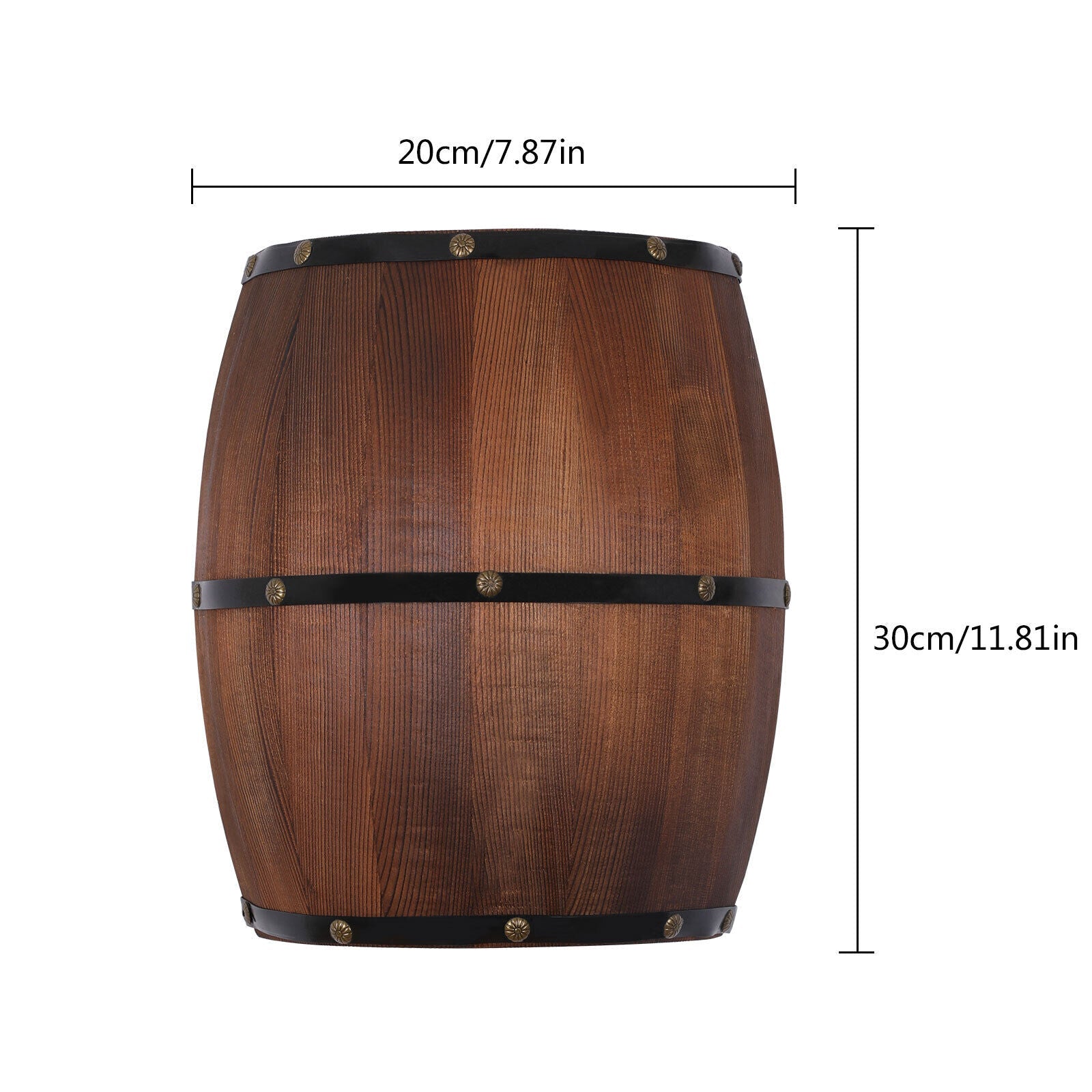 Barrel Wood Wall Light Rustic Classic Lamp Modern Style