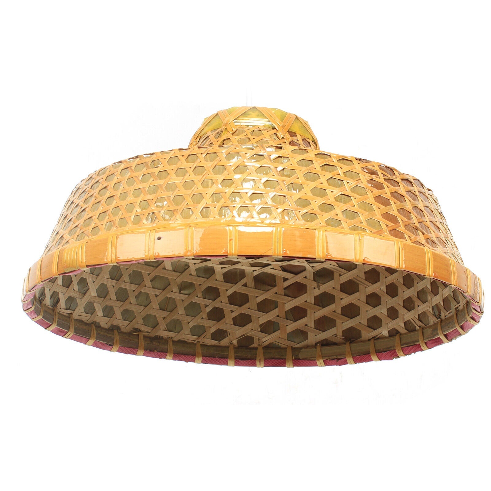 Hat Shape Weaving Wicker Chandelier Bamboo Pendant Lamp