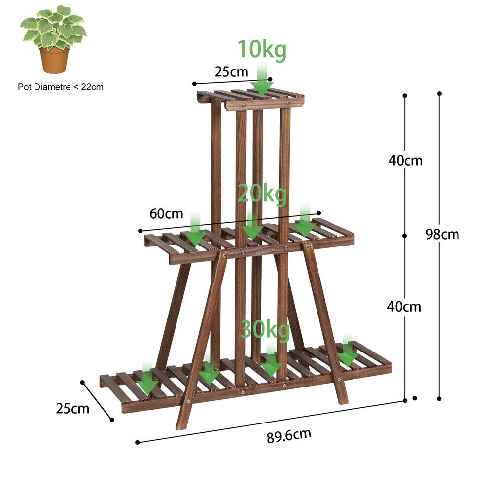 Plant Stand 3 tier Patio Flower Pot Holder Wood