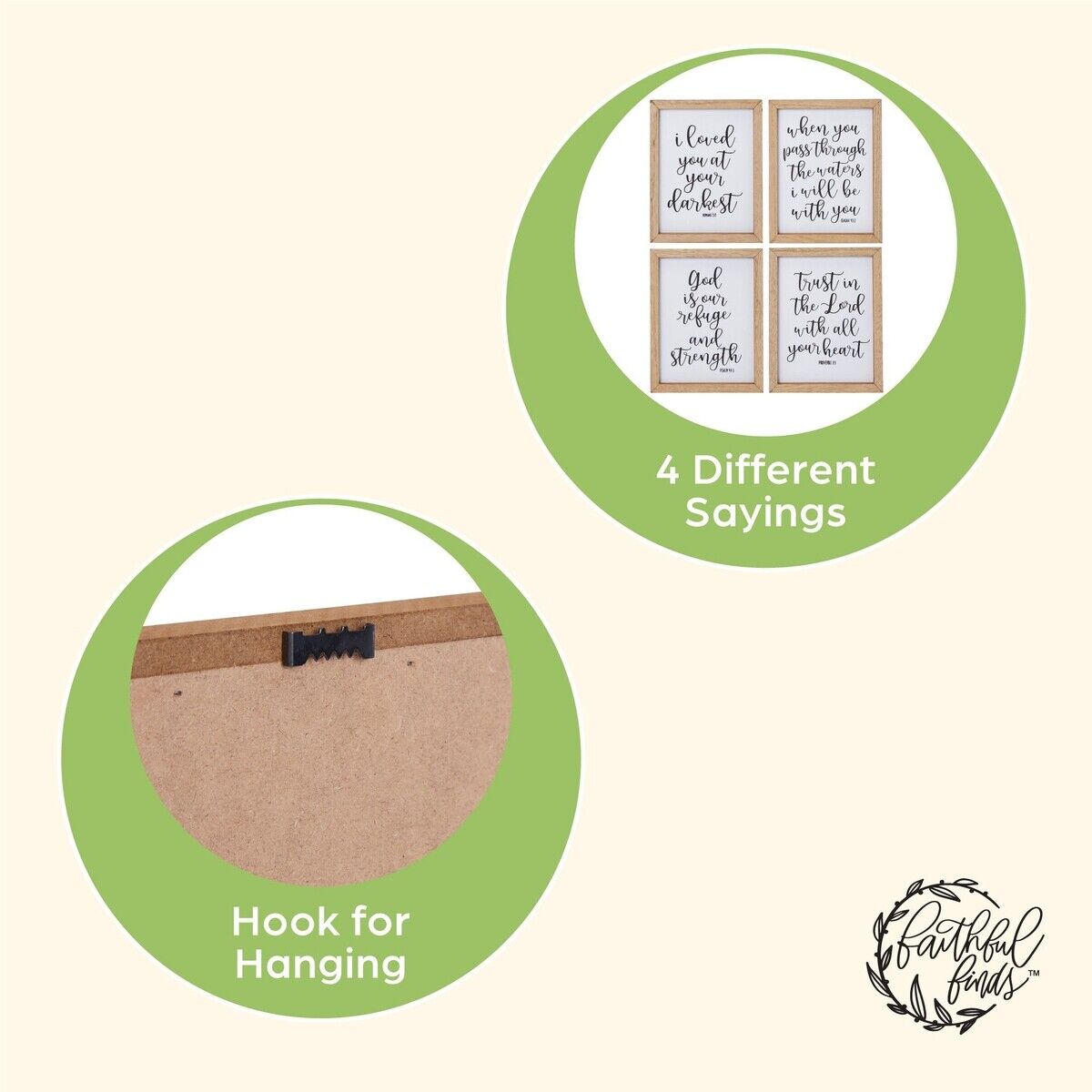 Christian Wall Decor with Bible Verses for Home 4 Pieces Set