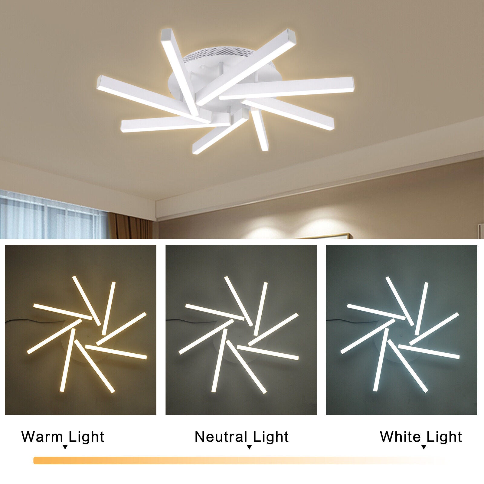 Chandelier LED Living Dining Lights Dimmable Lamp