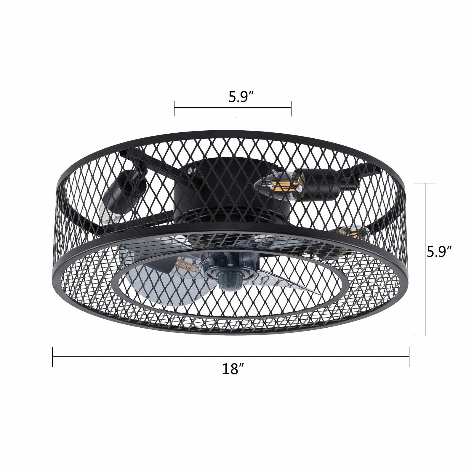 Cage Ceiling Fan Lights with 3 Speed