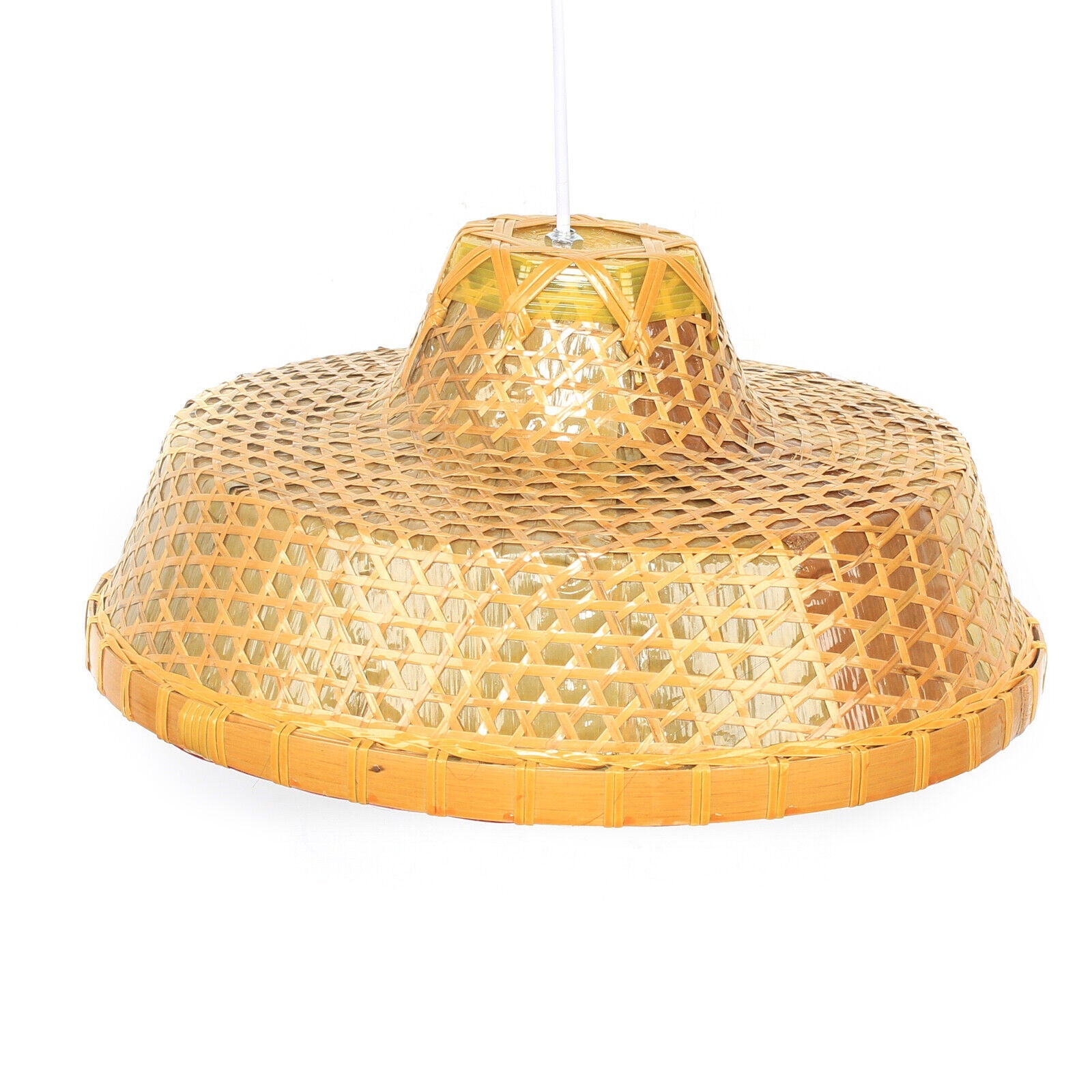 Hat Shape Weaving Wicker Chandelier Bamboo Pendant Lamp