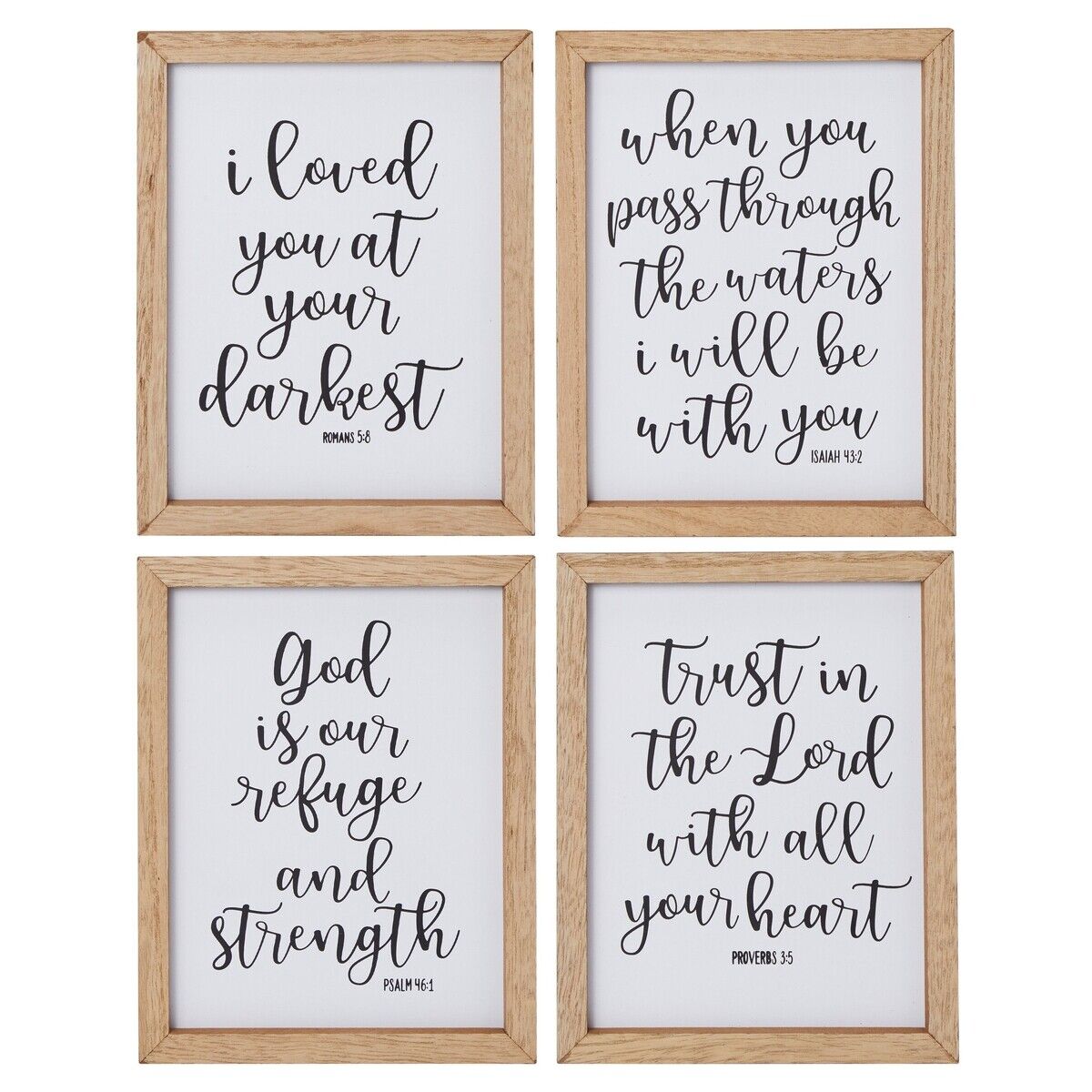 Christian Wall Decor with Bible Verses for Home 4 Pieces Set