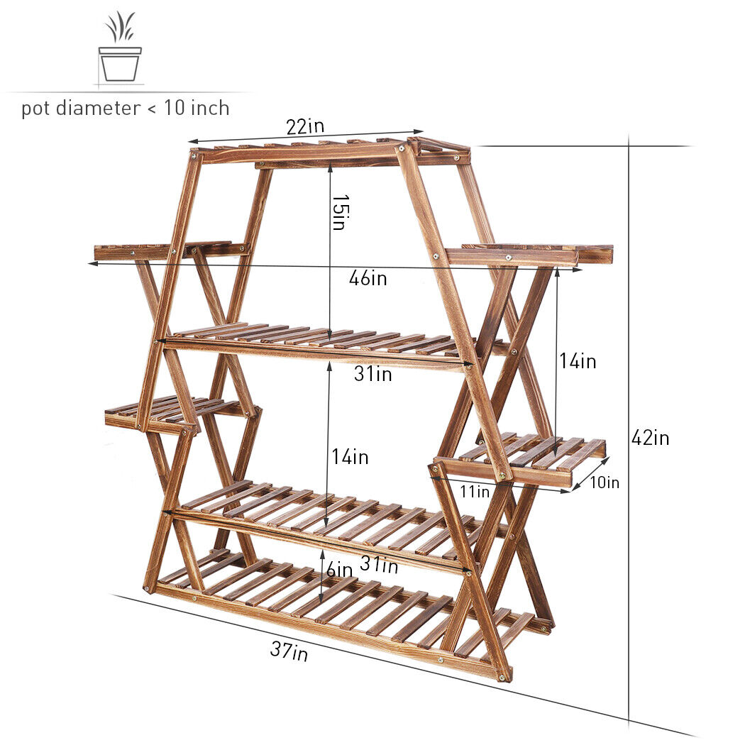 Extra Large Multi Tier Wood Plant Stand