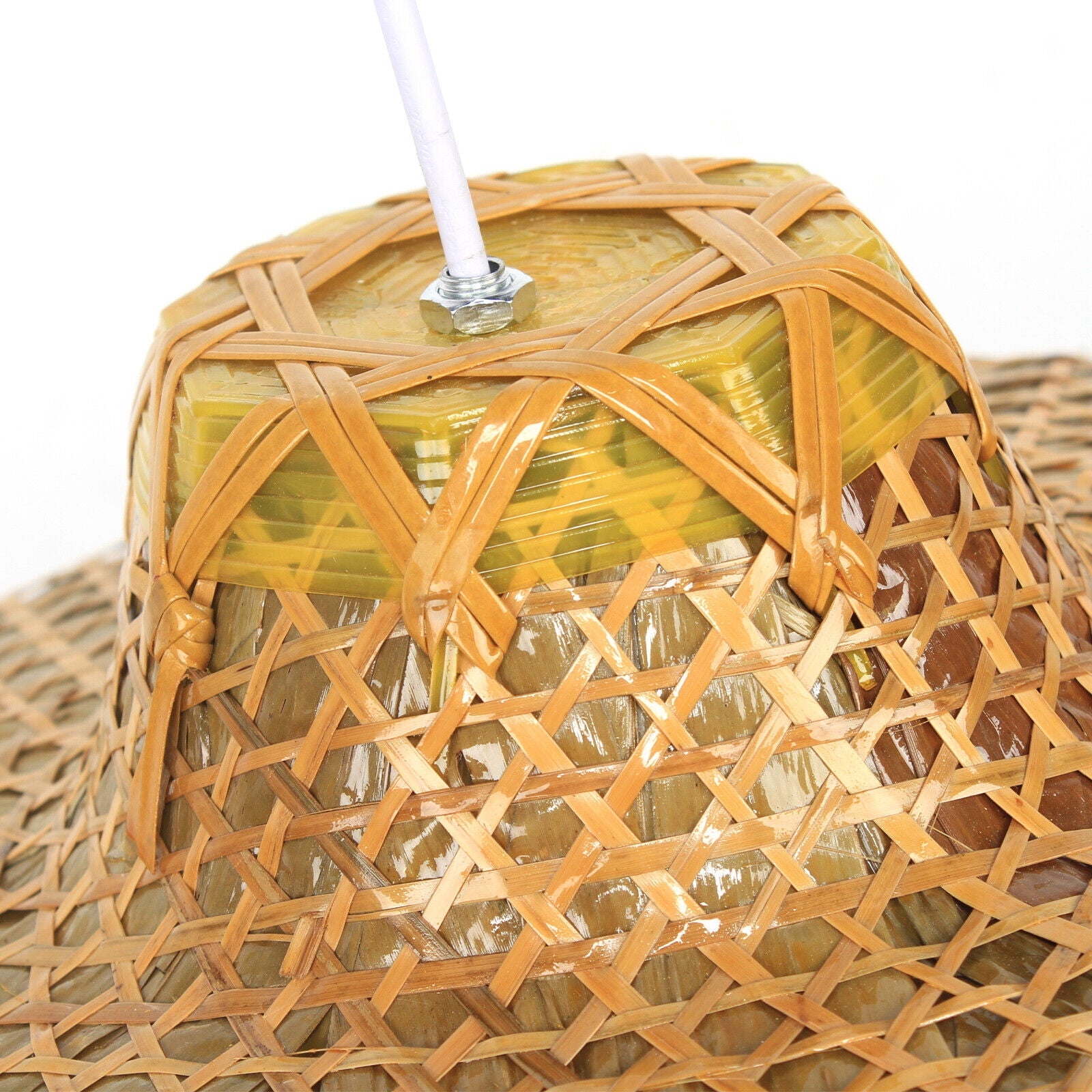 Hat Shape Weaving Wicker Chandelier Bamboo Pendant Lamp
