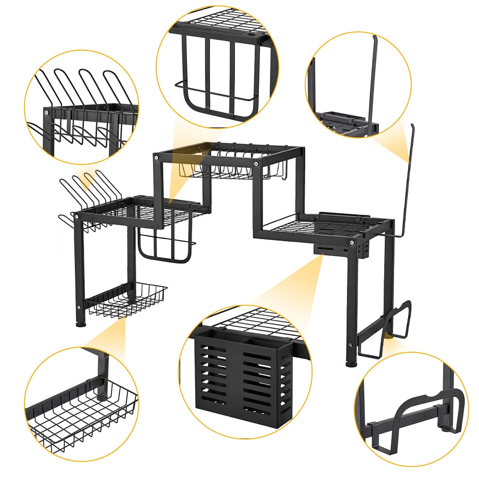 Dish Rack Cutlery Holder Over Sink