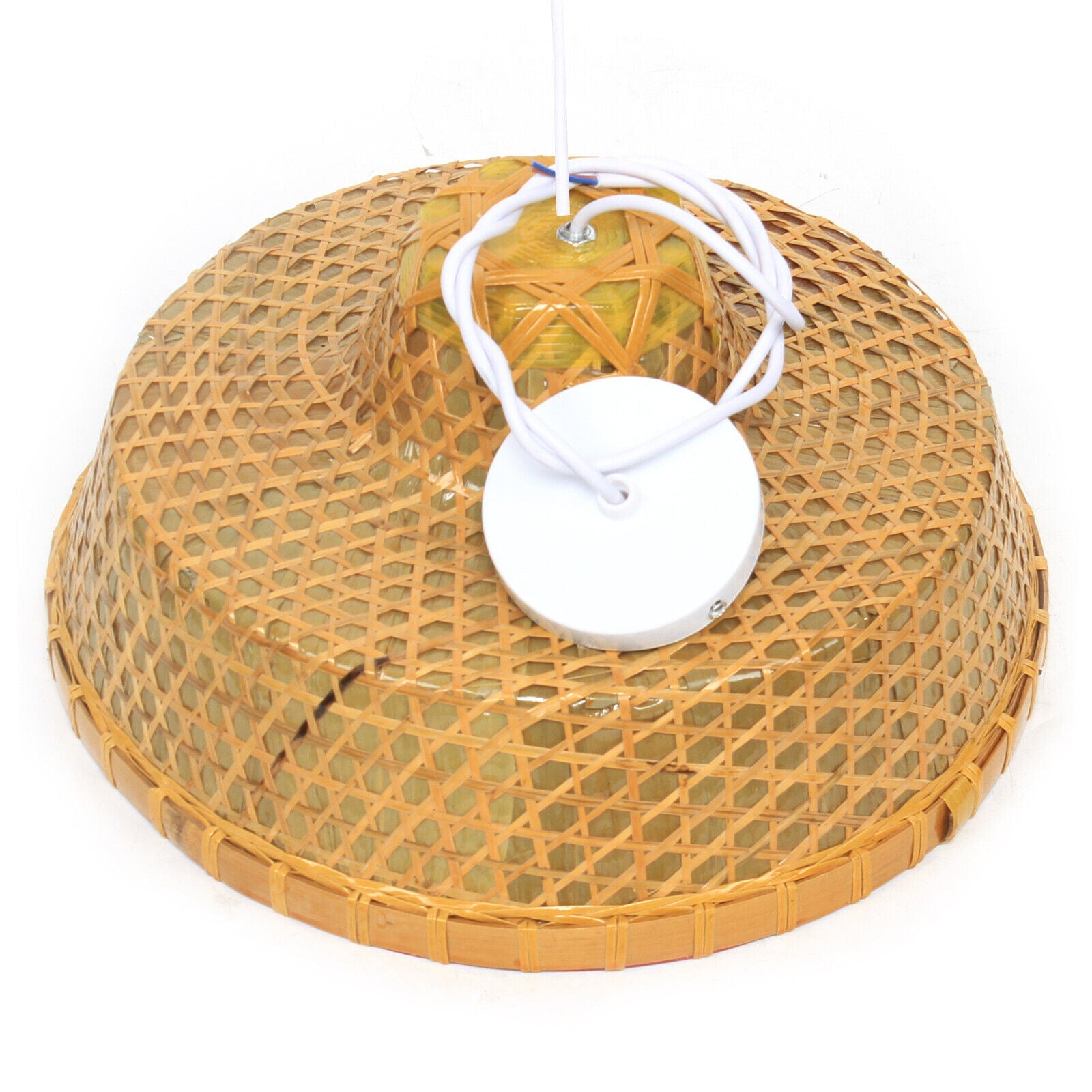 Hat Shape Weaving Wicker Chandelier Bamboo Pendant Lamp