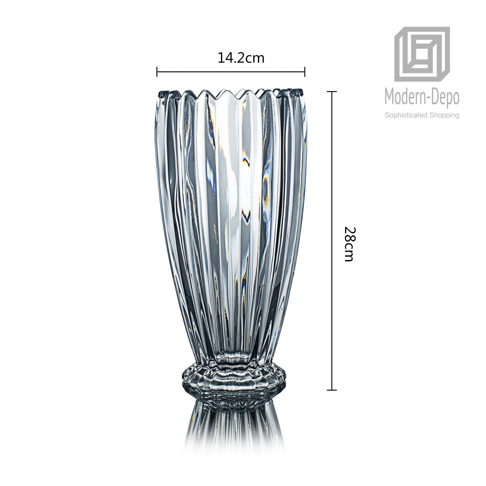Crystal Glass Vase for Centerpieces in 11 Inches Tall