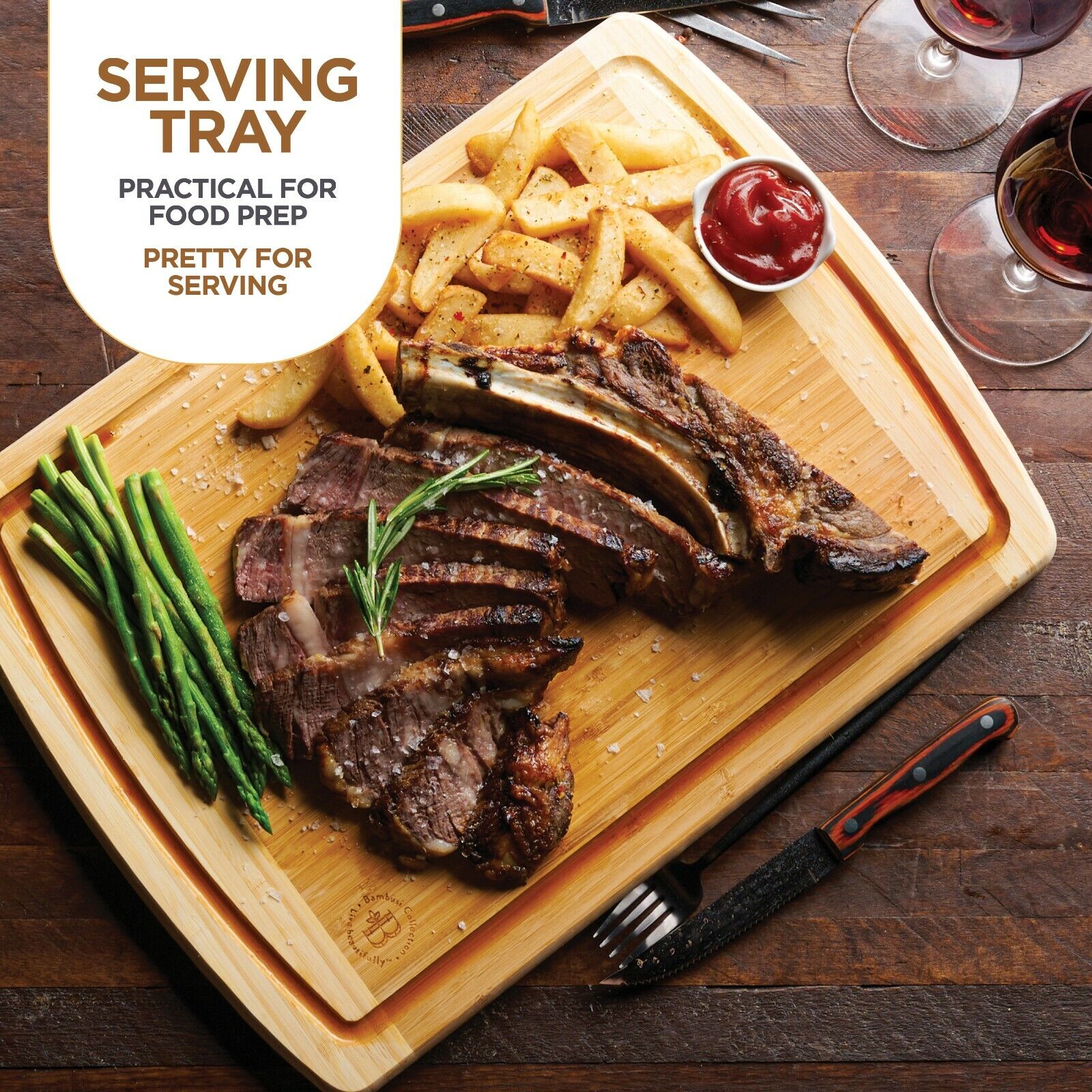 Cutting Board with Drip Grooves