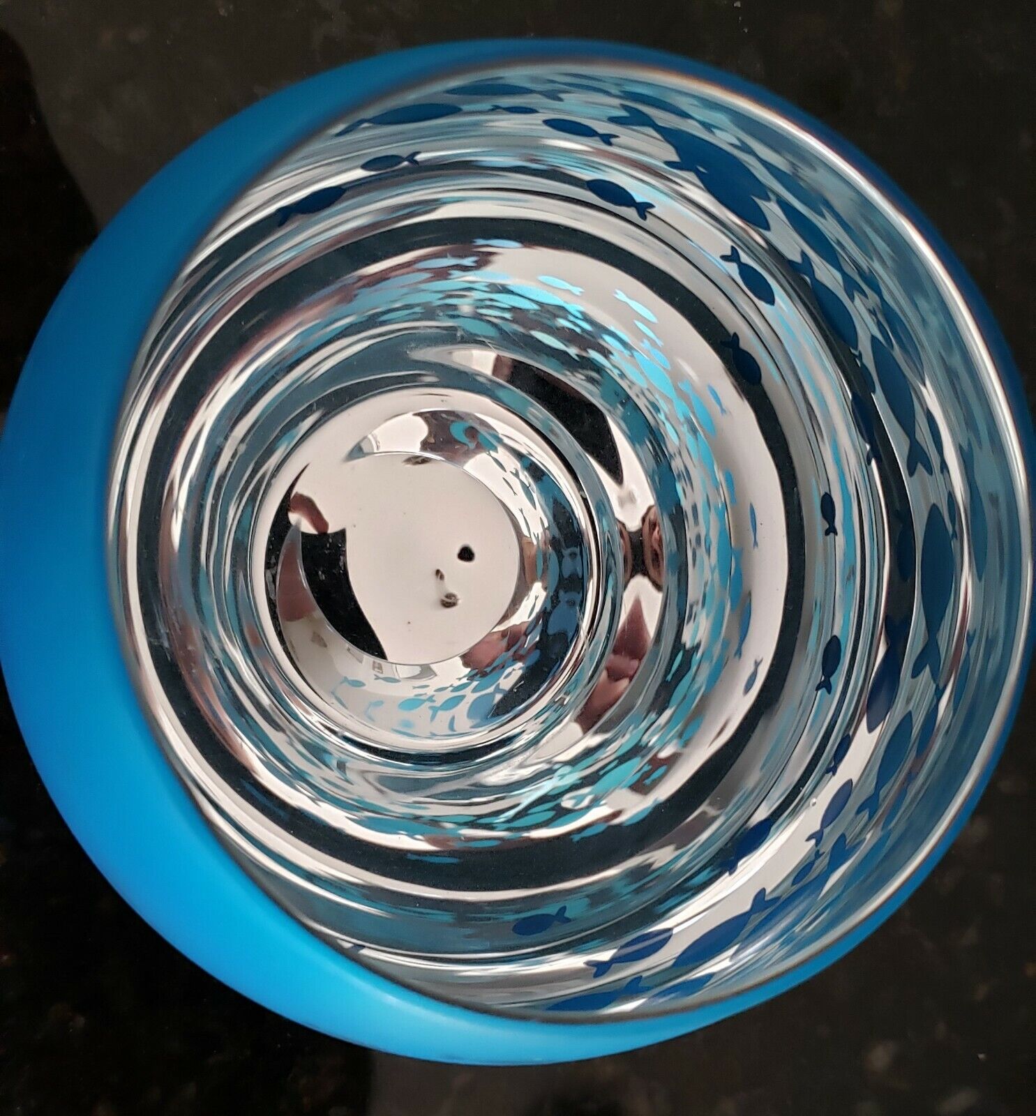 Canldle lamp in Fish glass Blue