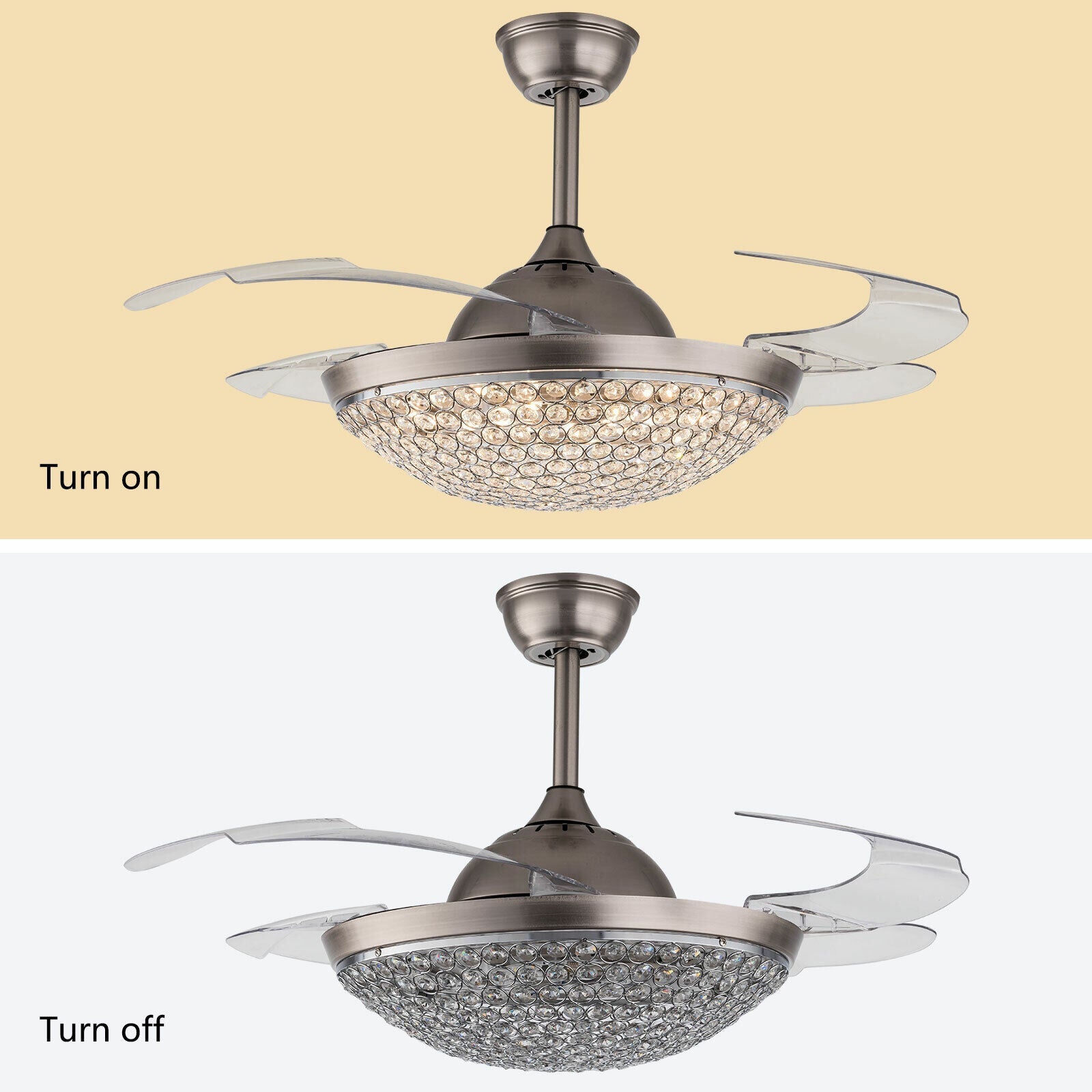 Chandelier Lamp with Remote 42 Inches