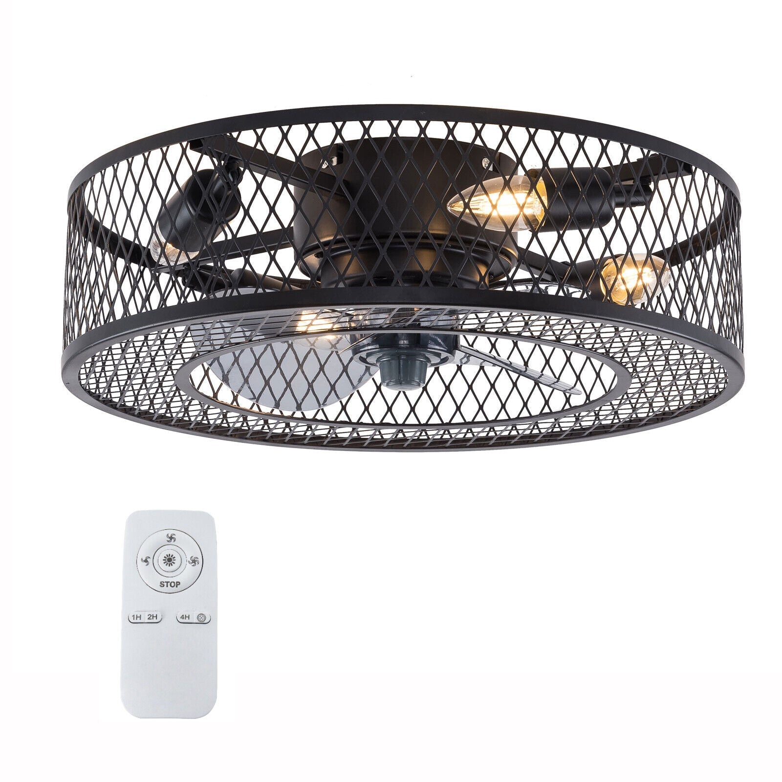 Cage Ceiling Fan Lights with 3 Speed