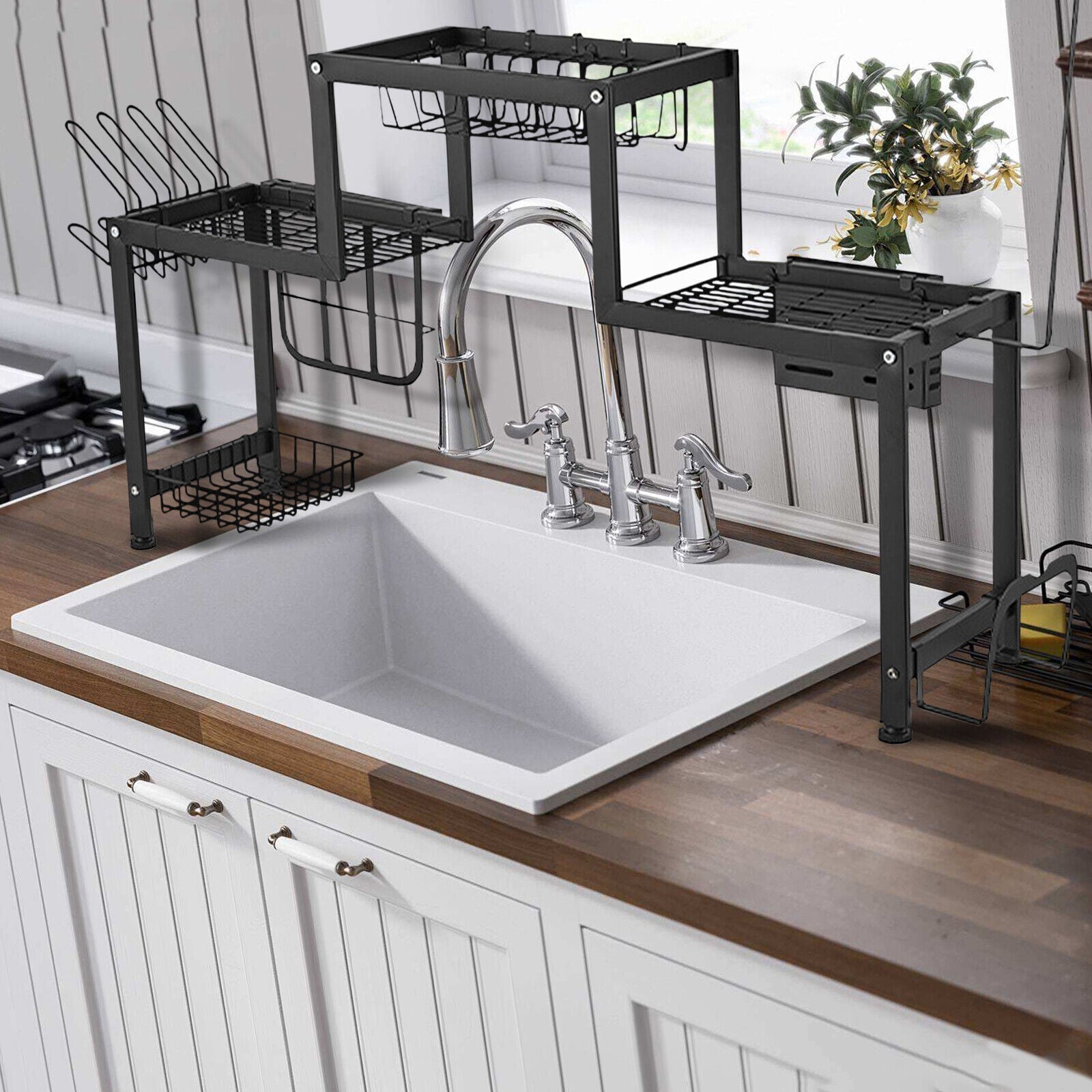 Dish Rack Cutlery Holder Over Sink