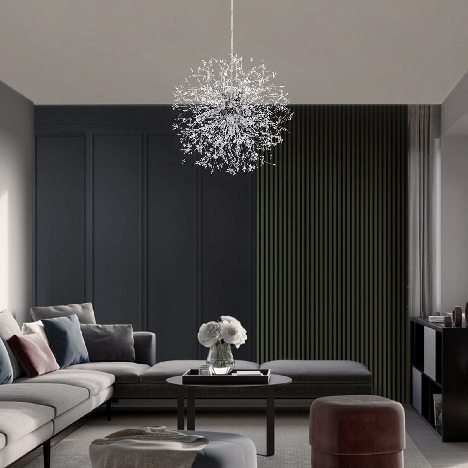 Chandelier Sputnik Fixture Modern 9 LED Ceiling Pendant Lamp 19.69 Inches