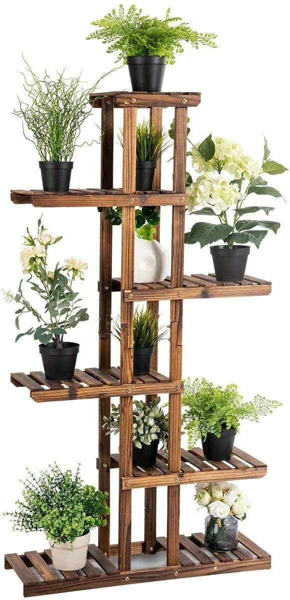 Plant Stand Shelf 6 Tier Large Wood