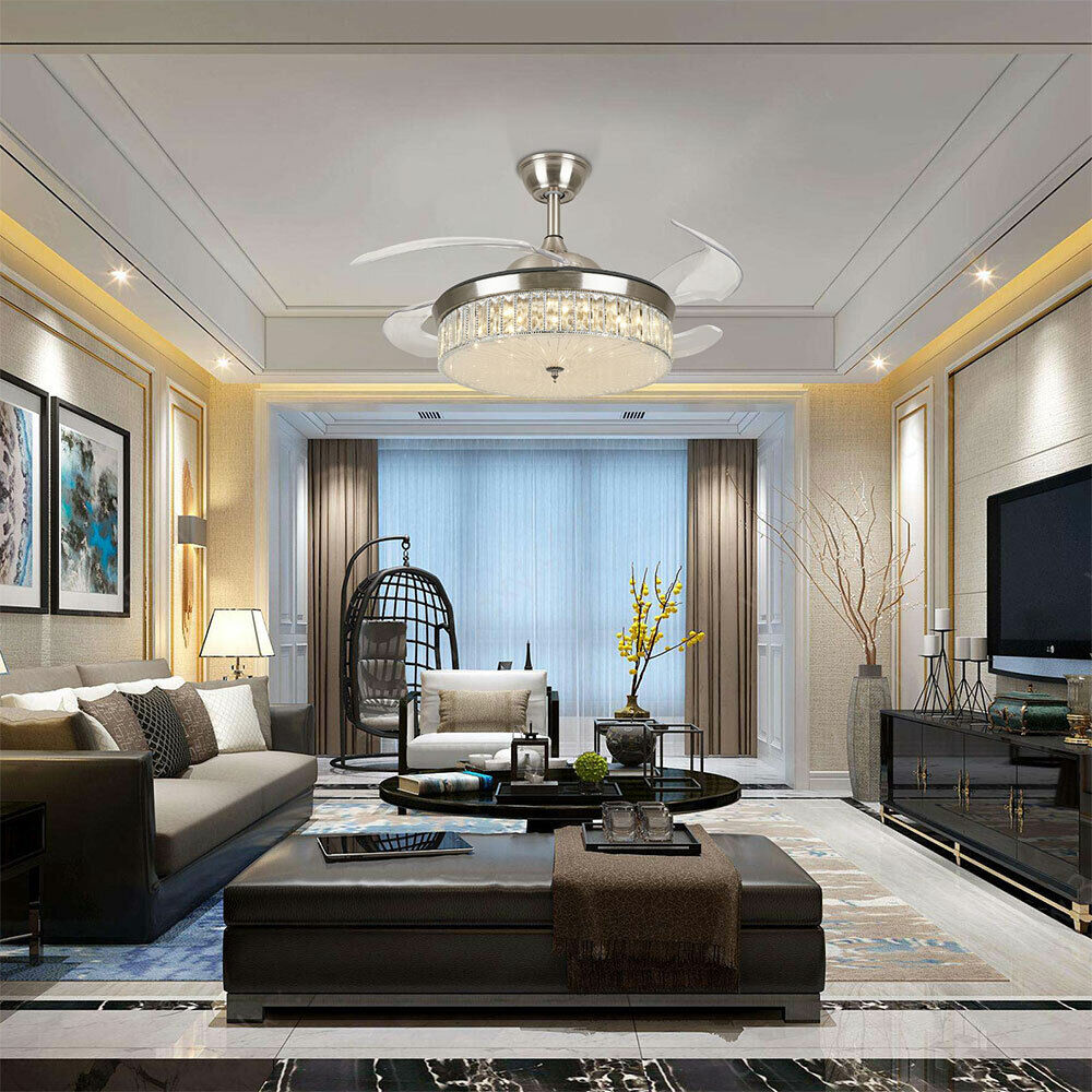 Chandelier Invisible Ceiling Fan Light 42 Inches