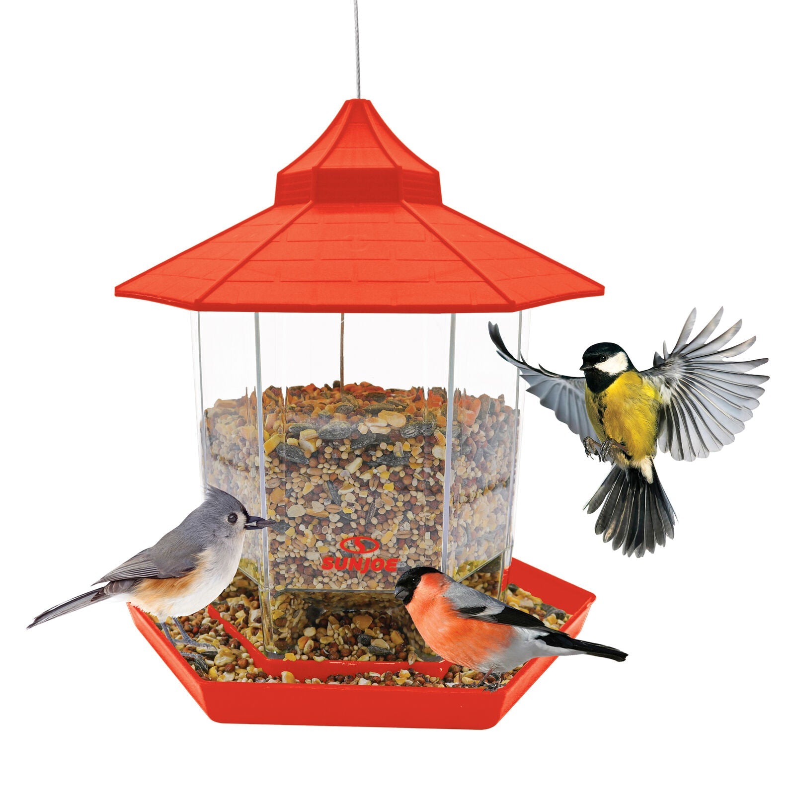 Bird Hanging Feeder In Red