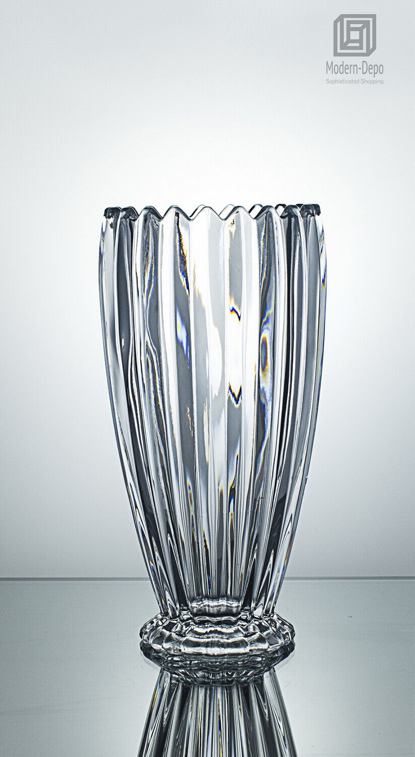 Crystal Glass Vase for Centerpieces in 11 Inches Tall