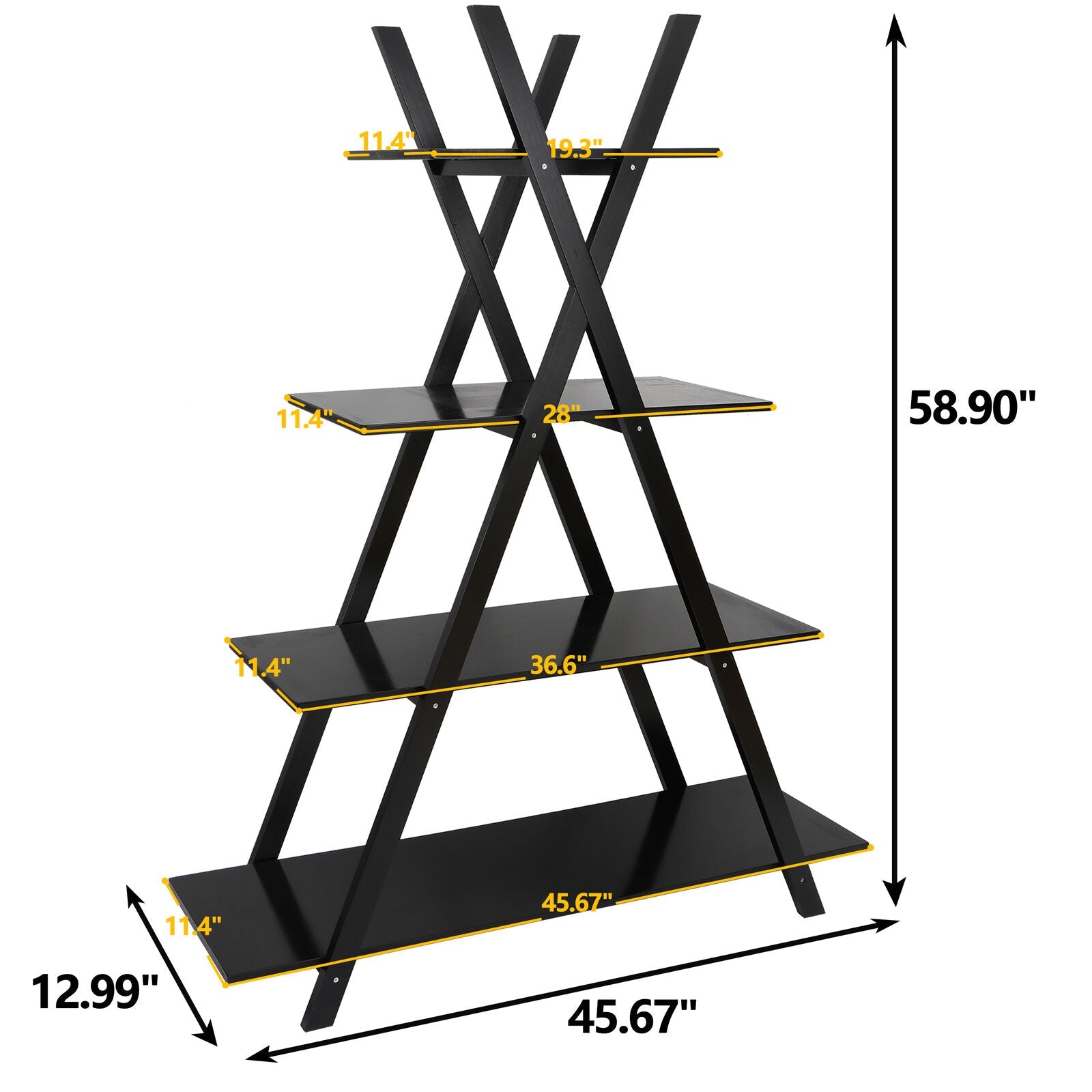 Storage Shelves 4 Tier in Black
