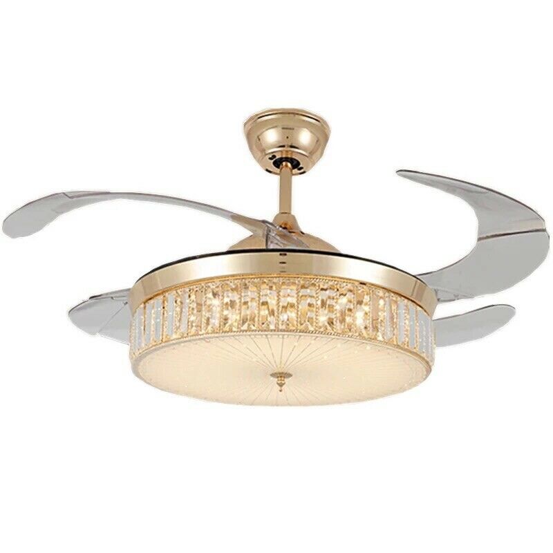 Crystal LED Chandelier Invisible Ceiling Fan