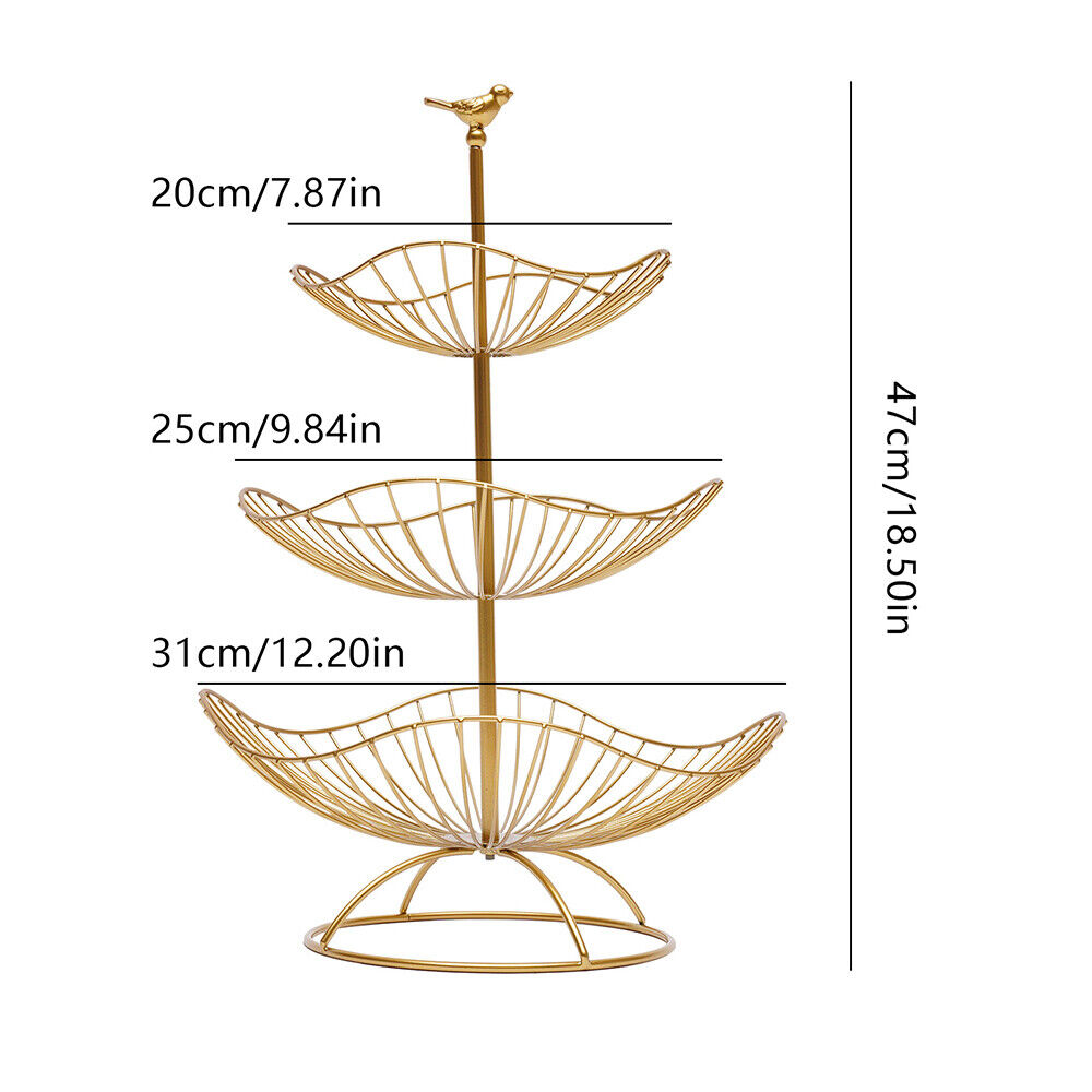 Basket Bowl Holder Stand Vegetable Storage 3 Tier