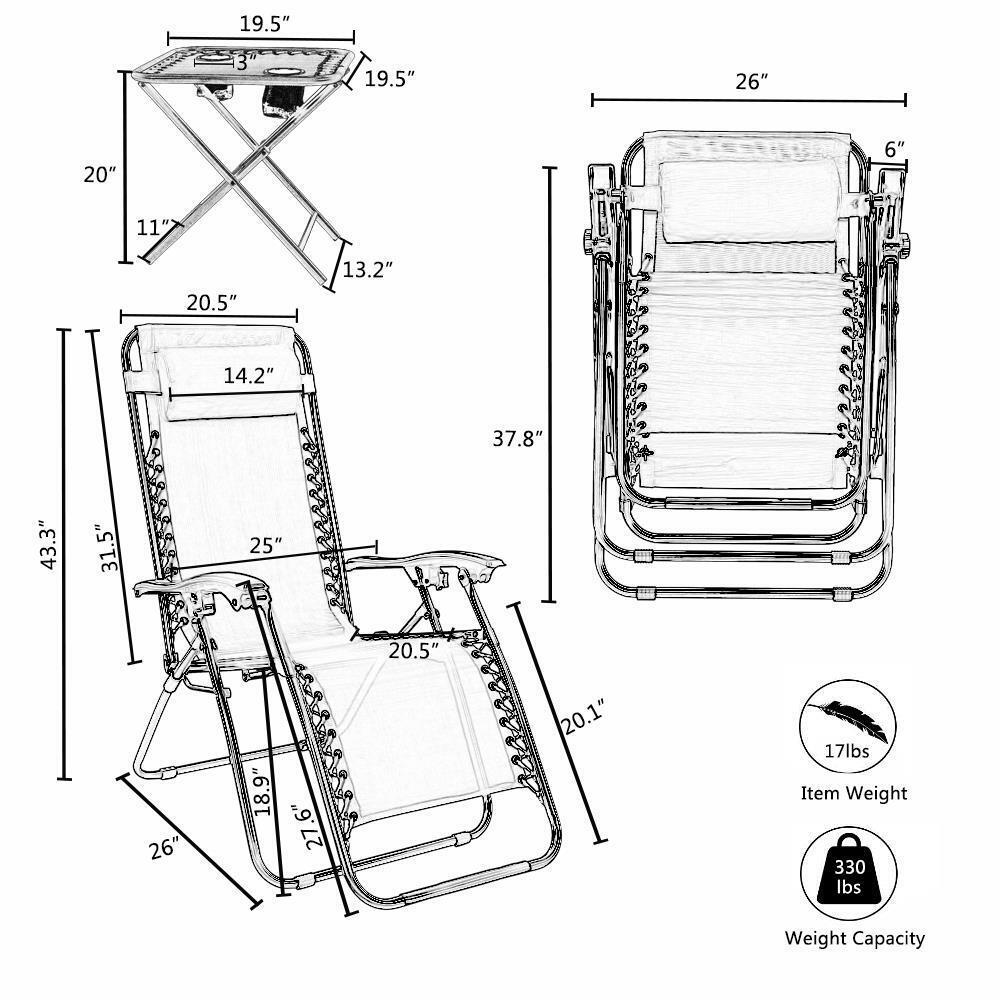 Chair Patio Chaise Lounge and Table