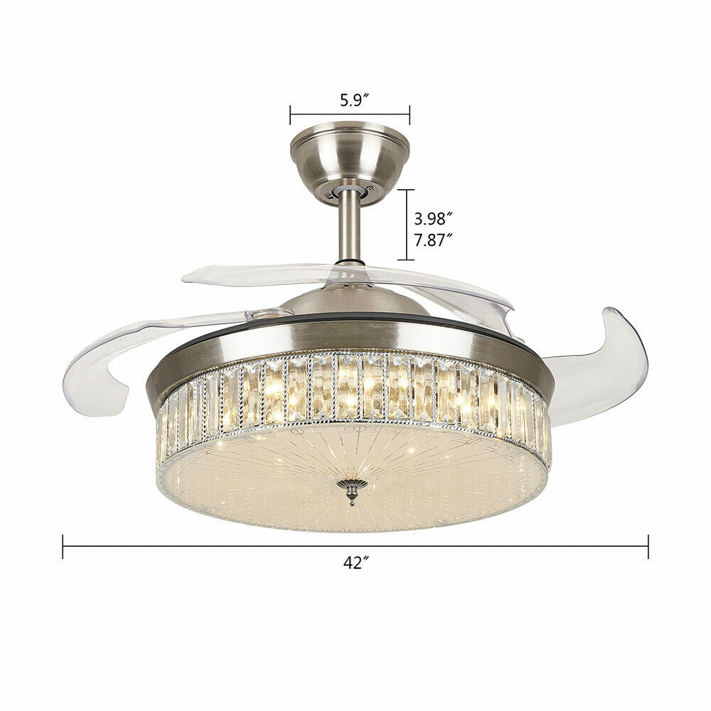 Chandelier Invisible Ceiling Fan Light 42 Inches