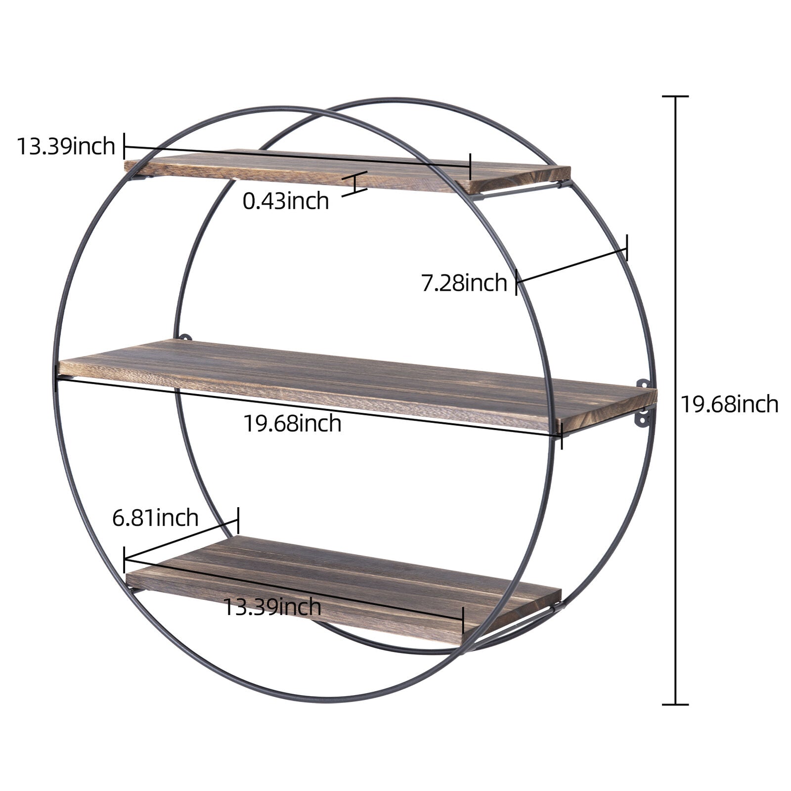 Circular Wall Mounted 3 Tier Rack