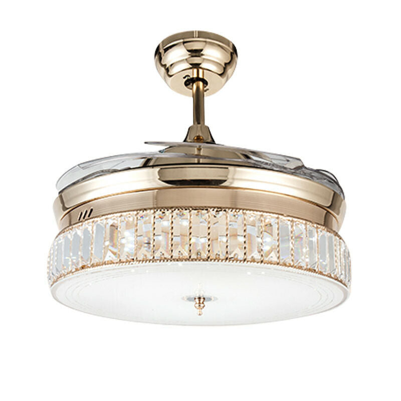 Crystal LED Chandelier Invisible Ceiling Fan