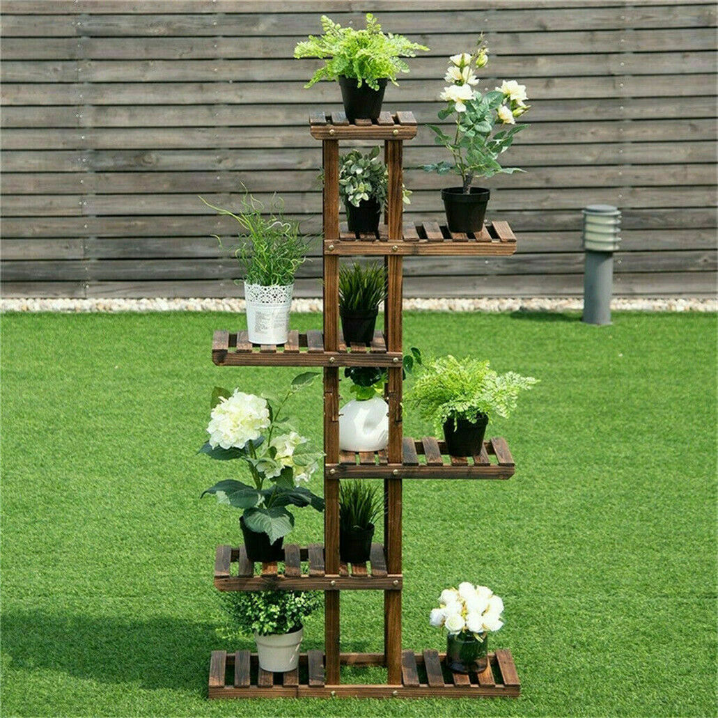 Plant Stand Shelf 6 Tier Large Wood