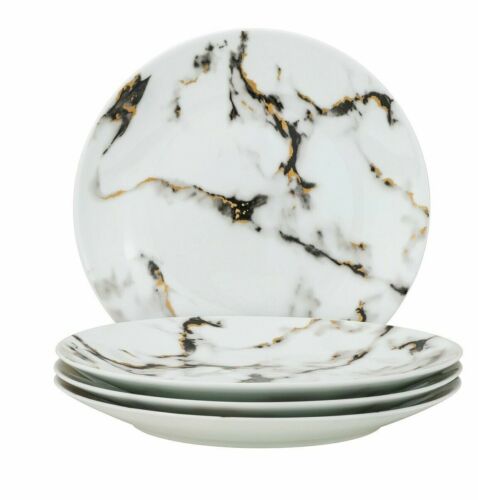 Porcelain Marble Dinner Plates Set 12 Piece