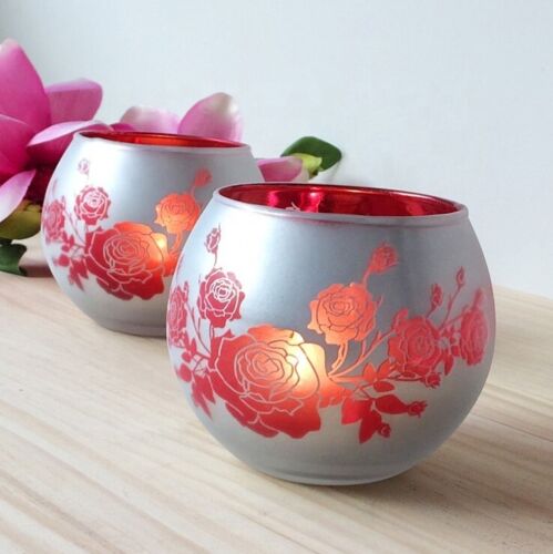 Candle lamp in Rose Theme Glass