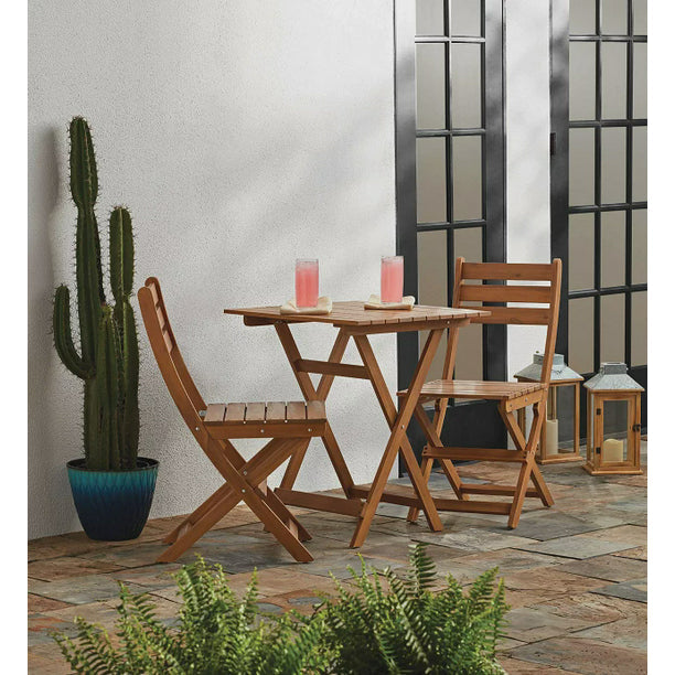 Wood Bistro Set Natural Color for 3 Pieces