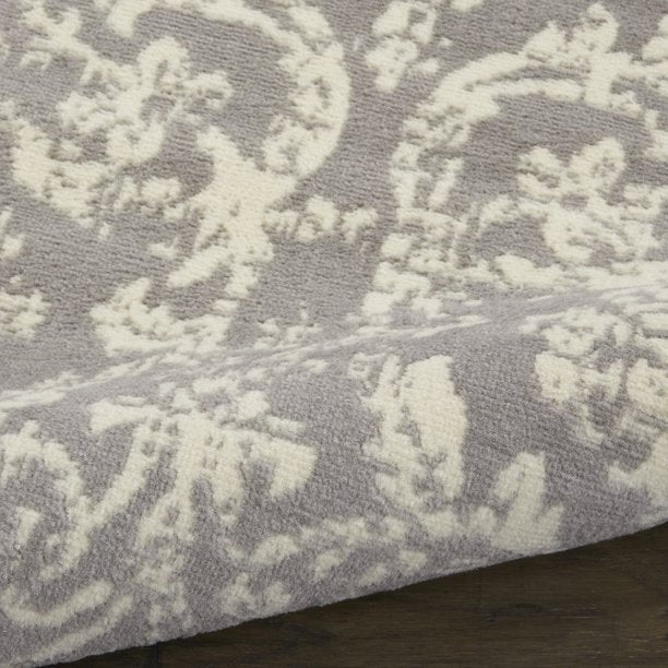 Area Rugs Distressed Damask Grey 87x27 Inches