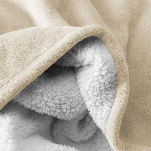 Bare Home Blanket Sherpa Reversible in Oyster Twin or Twin XL