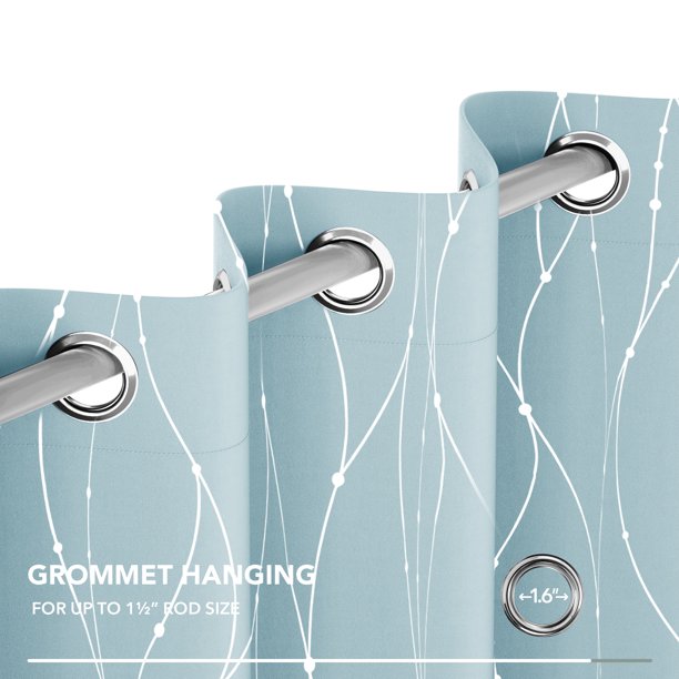 Curtain 2 Panels Size 52x95 Inches Color Light Blue