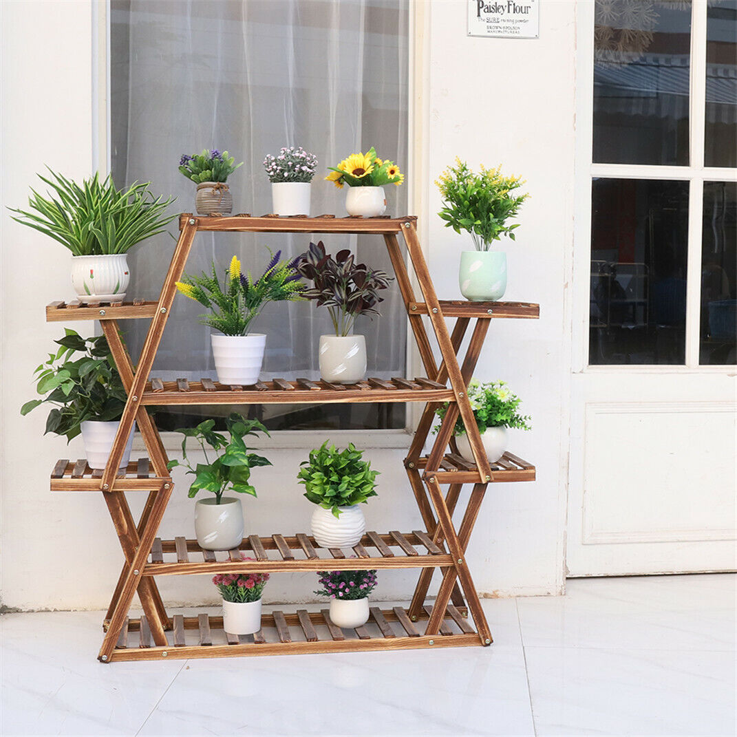 Plant Stand Triangle Holder Large Dark Brown
