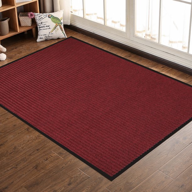 Front Doormat Entrance in Burgundy 31x47 Inches