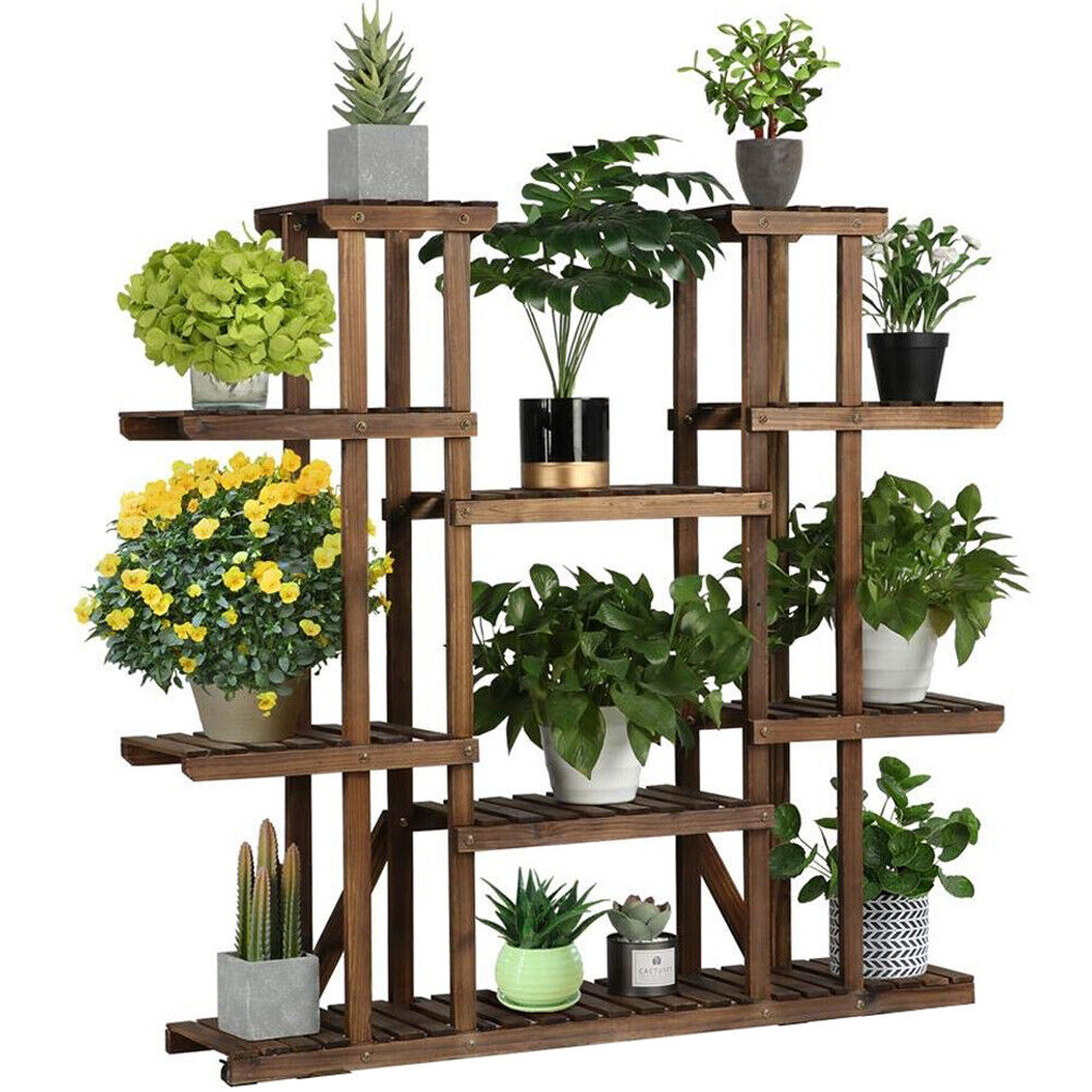 Plant Stand Flower Holder Shelf 11 Tiers Brown