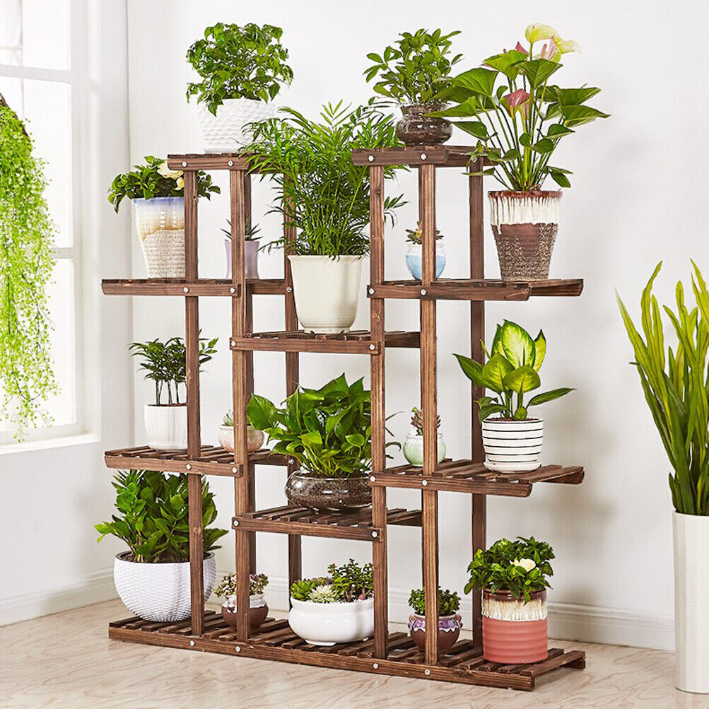 Plant Stand Flower Holder Shelf 11 Tiers Brown