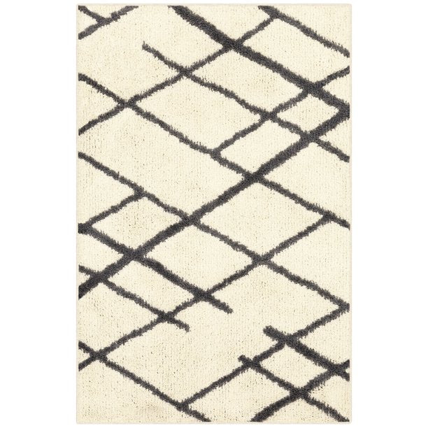 Contemporary Cream Shag Area Rug