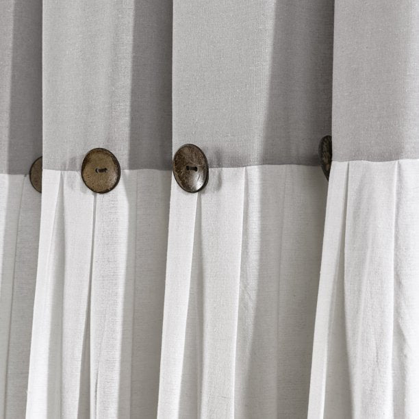 Color Block Shower Curtain in Gray and White 72x72 Inches