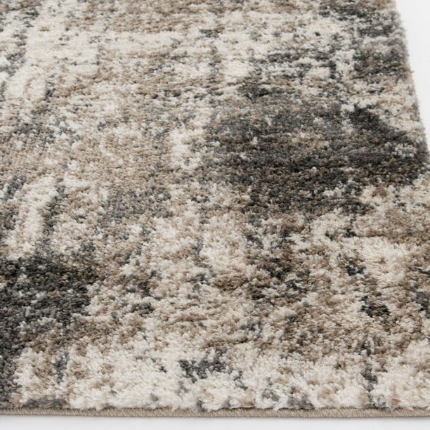 Abstract Shag Indoor Area Rug Neutral 30x46 Inches